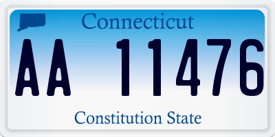 CT license plate AA11476