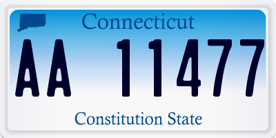 CT license plate AA11477