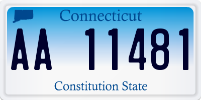 CT license plate AA11481