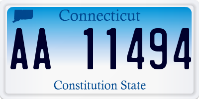 CT license plate AA11494