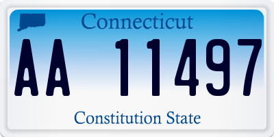 CT license plate AA11497