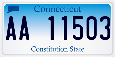 CT license plate AA11503