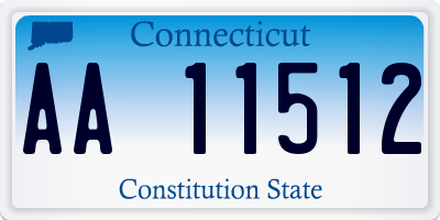 CT license plate AA11512
