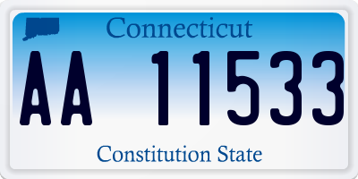 CT license plate AA11533