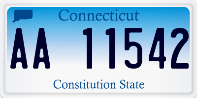 CT license plate AA11542
