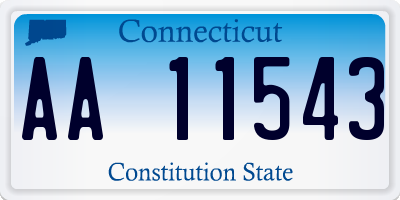 CT license plate AA11543