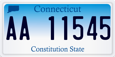 CT license plate AA11545