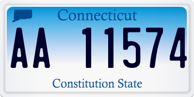 CT license plate AA11574