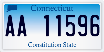 CT license plate AA11596