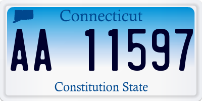 CT license plate AA11597