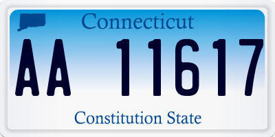 CT license plate AA11617