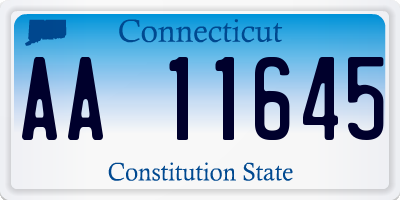 CT license plate AA11645