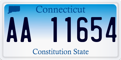 CT license plate AA11654