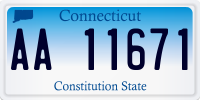CT license plate AA11671