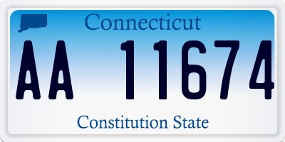 CT license plate AA11674