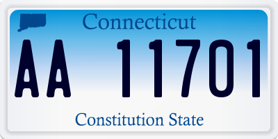 CT license plate AA11701