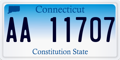 CT license plate AA11707