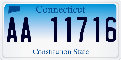 CT license plate AA11716