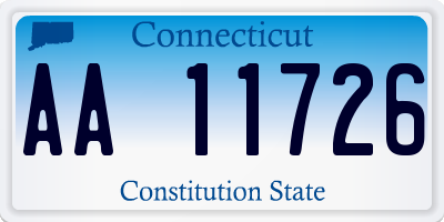 CT license plate AA11726