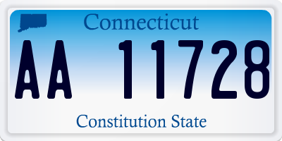 CT license plate AA11728