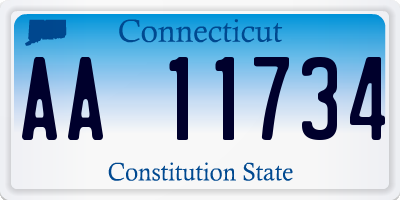 CT license plate AA11734