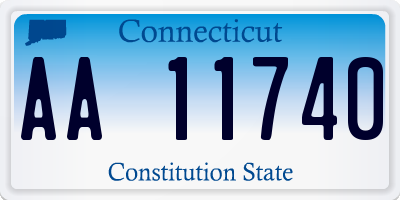 CT license plate AA11740
