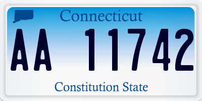 CT license plate AA11742