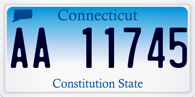 CT license plate AA11745