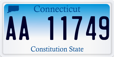 CT license plate AA11749