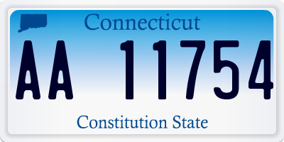 CT license plate AA11754