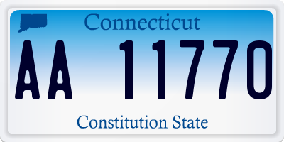 CT license plate AA11770