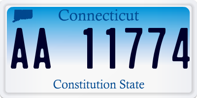 CT license plate AA11774