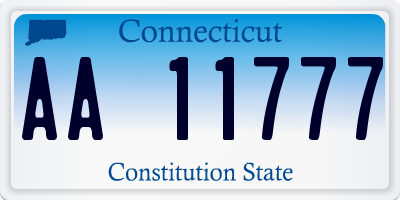 CT license plate AA11777
