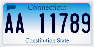 CT license plate AA11789