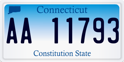 CT license plate AA11793