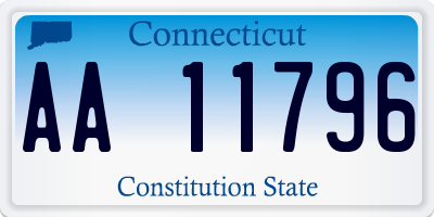 CT license plate AA11796