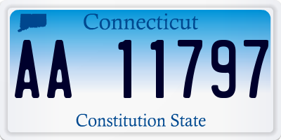 CT license plate AA11797