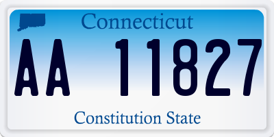 CT license plate AA11827