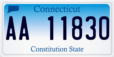 CT license plate AA11830