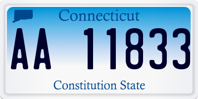 CT license plate AA11833