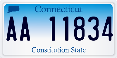 CT license plate AA11834