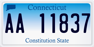 CT license plate AA11837