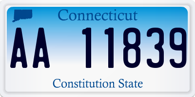 CT license plate AA11839