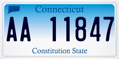 CT license plate AA11847