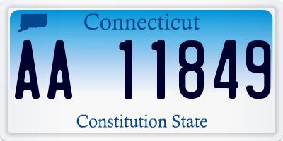 CT license plate AA11849