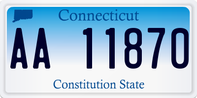 CT license plate AA11870