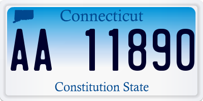 CT license plate AA11890