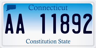 CT license plate AA11892