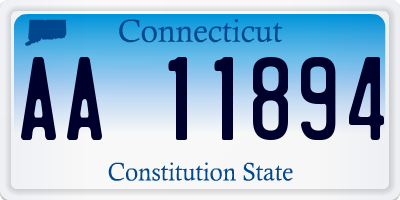 CT license plate AA11894