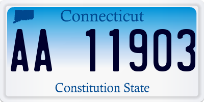 CT license plate AA11903